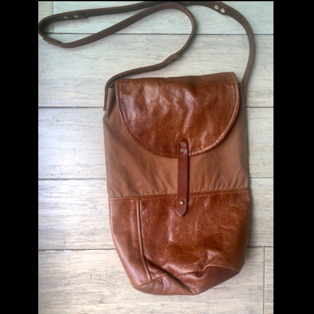 Eleven Thirty leather and waxed canvas bag